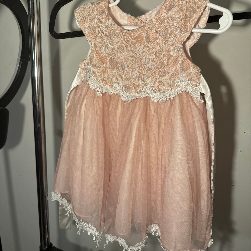 Rare editions baby girl formal light pink dress 18mo